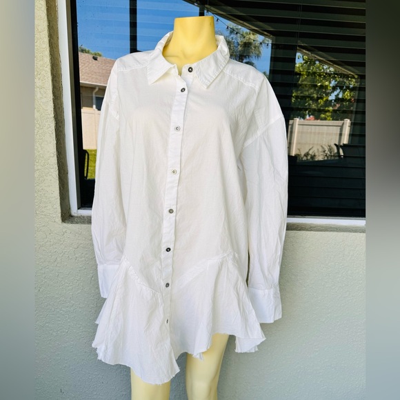 Free People We The Free Freya Poplin Women’s White Top - Picture 12 of 14